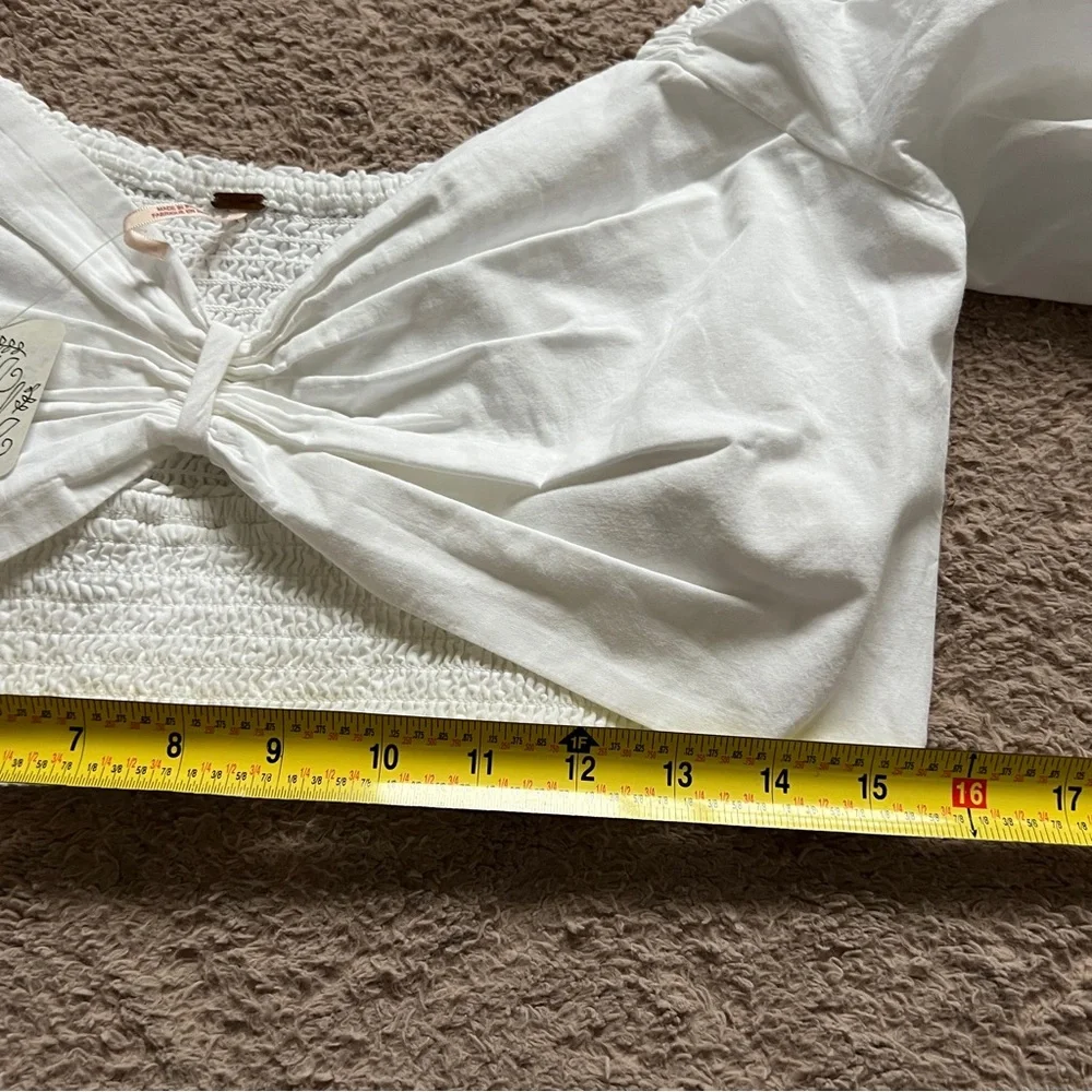 NWT Free People Cotton Cropped Smock Daisy Top Preppy Cottage Coquette Sz‎ L